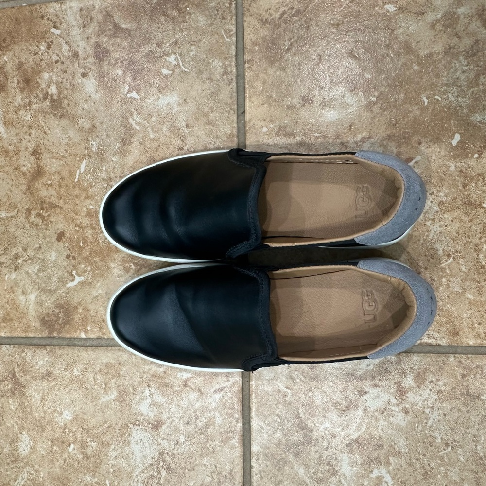 UGG Black and Gray Slip-On Shoes